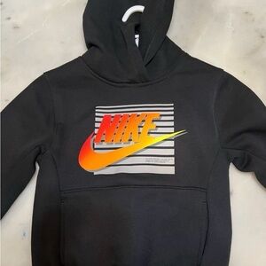 Nike Kids Black Hoodie with Gradient Logo